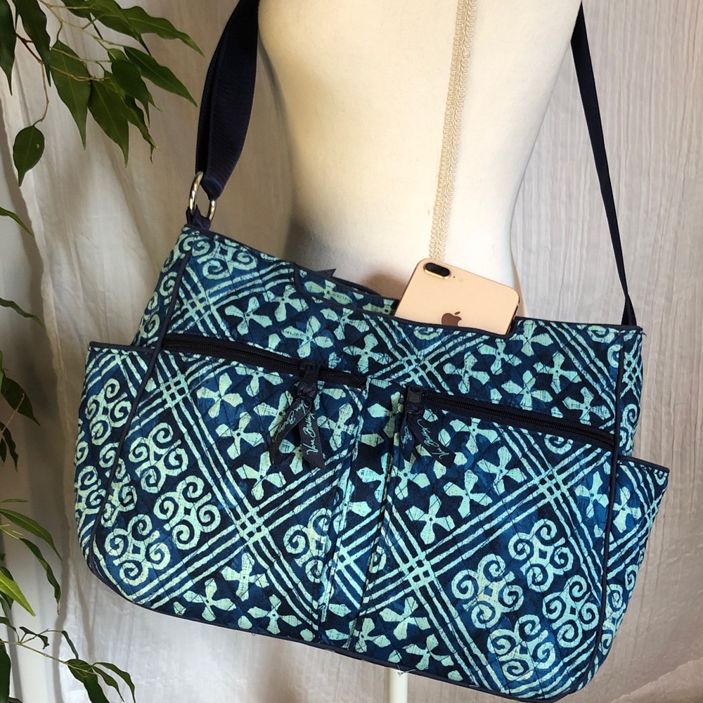 VERA BRADLEY Cuban Tiles large crossbody bag tote purse w/ adjustable strap